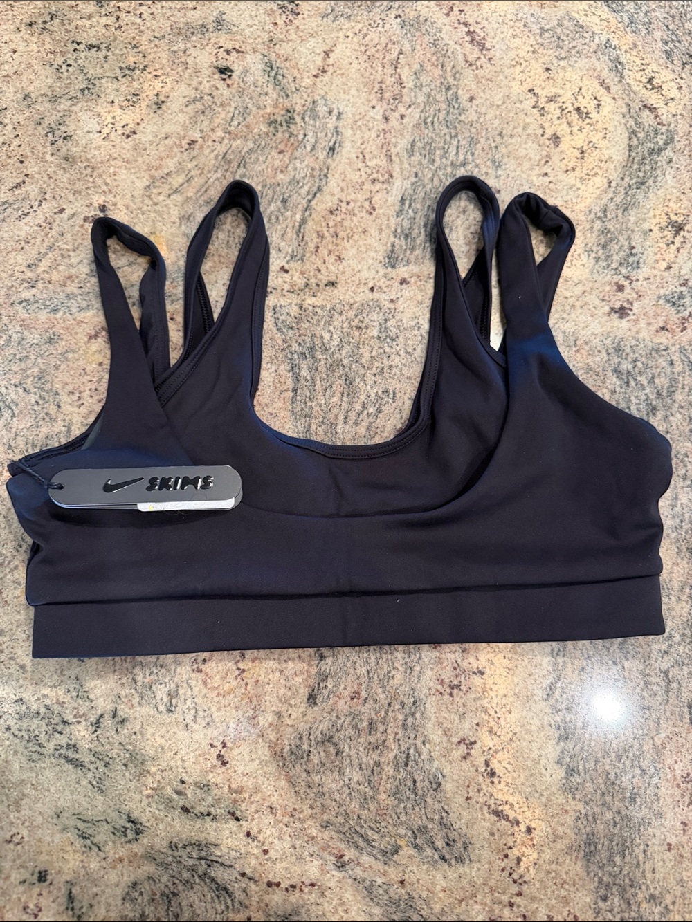 Nike Skims Black Double-Strap Scoop Bra NWT